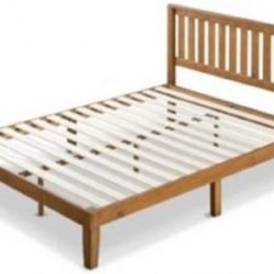 ZINUS Alexis Deluxe Wood Platform Bed Frame with Headboard / Wood Slat Support / No Box Spring Needed / Easy Assembly, Rustic Pine, Full