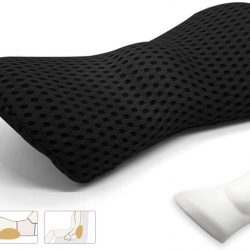 Memory Foam Lumbar Support Back Cushion Pillow Balanced Firmness for Lower Back Pain Relief – Ideal Back Pillow for Office Chair,Car Seat, Recliner, Bed (Black)