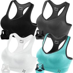 FITTIN Racerback Sports Bras for Women – Padded Seamless High Impact Support for Yoga Gym Workout Fitness