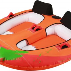 【Limited Time Promotion】 Towable Tube for Boating 2 Rider Boating Tube for Youth & Adult Have Fun Outdoor