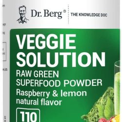 Dr. Berg’s (Veggie Solution) Organic Super Greens Powder w/ Spirulina – Raw Green Powder Superfood – Vegetable Powder Supplement with Vitamins, Minerals, Enzymes, and Phytonutrients – 110 Servings