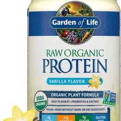 Garden of Life Raw Organic Protein Vanilla Powder, 20 Servings: Certified Vegan, Gluten Free, Organic, Non-GMO, Plant Based Sugar Free Protein Shake with Probiotics & Enzymes, 4g BCAAs, 22g Protein