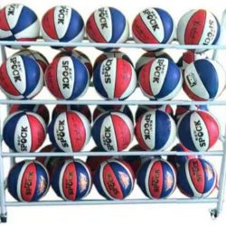 Basketball Racks for Balls with Wheels,Iron Basketball Cart Basketball Rack Holder,Garage Ball Rack Sports Ball Storage Rack,Basketball Storage Sports Organizer(4-Tier,35 Balls)…