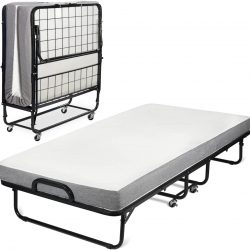 Milliard Deluxe Diplomat Folding Bed – Twin Size – with Luxurious Memory Foam Mattress and a Super Strong Sturdy Frame – 75” x 38