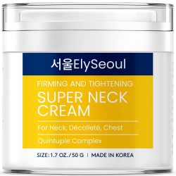 Super Neck Firming Cream Neck Tightening for Neck Décolleté Chest – Reduces the Look of Neck Lines with Quintuple Complex, Peptides Niacinamide Hyaluronic Acid Vitamin E Shea Butter – Korean Skin Care