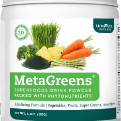 Univera Metagreens, Superfood Powder, Organic Spirulina, 200x Organic Aloe, Detox & Cleanse, Alkaline Balance, Green Superfood, Antioxidants, Vegetable Blend, 6.4oz