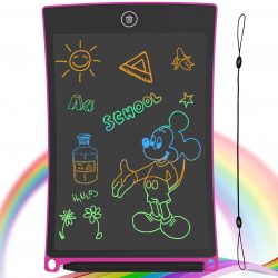 GUYUCOM 8.5-Inch LCD Writing Tablet Colorful Screen Doodle Board Electronic Digital Drawing Pad with Lock Button for Kids Adults(Pink)