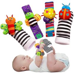 Baby Infant Rattle Socks Toys, Wrist Rattles and Foot Finders for Baby Boy or Girl – New Baby Gift Infant Toys