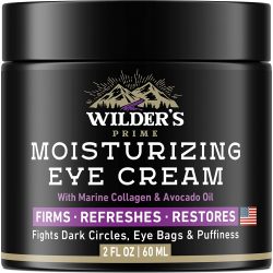 Mens Eye Cream – Moisturizing Treatment for Dark Circles – Proudly Made in USA – Puffiness, Under Eye Bags & Fine Lines Remover – Marine Collagen, Avocado Oil – Anti-Aging & Anti-Wrinkle Effect – 2 fl oz