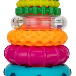 Sassy Stacks of Circles Stacking Ring STEM Learning Toy, Age 6+ Months, Multi, 9 Piece Set