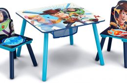 Delta Children Kids Table and Chair Set With Storage (2 Chairs Included) – Ideal for Arts & Crafts, Snack Time, Homeschooling, Homework & More, Disney/Pixar Toy Story 4