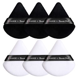 MAANGE 6 Pcs Powder Puff, Velour Triangle Makeup Puff for Loose Powder, Soft Face Body Foundation Powder Puffs, Makeup Tool For Cosmetic, Triangular Design for Contouring, Under Eyes and Corners