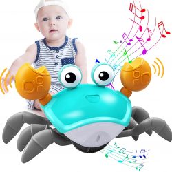 Crawling Crab Baby Toys, Tummy Time Toys, Automatically Avoid Obstacles Crab Toy, Infants Toys with Music and Light Up, Interactive Baby Toys, Infant Toys, Baby Boy and Girl Gifts