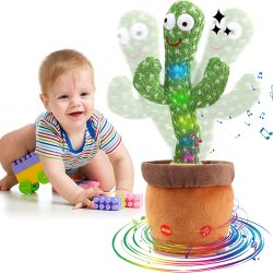 MIAODAM Dancing Cactus Talking Cactus Toy, Wriggle Singing Cactus Repeats What You Say, Plush Talking Toy Electric Speaking Cactus Baby Toy 15 Second Voice Recorder Toy