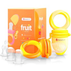 NatureBond Baby Food Feeder/Fruit Feeder Pacifier (2 Pack) – Infant Teething Teether | Includes Additional Silicone Sacs