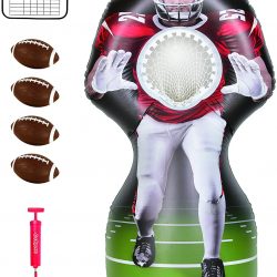 GoSports Inflataman Football Challenge – Inflatable Receiver Touchdown Toss Game, Red