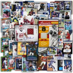 NFL Football Trading Cards Mega Pack | 100 NFL Sports Cards | 2 Official NFL Autographed, Jersey or Relic Cards in Every Pack | Perfect Starter Set | Sports Collectible Trading Card Packs & Boxes