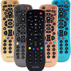 Philips Universal Remote Control Replacement for Samsung, Vizio, LG, Sony, Sharp, Roku, Apple TV, RCA, Panasonic, Smart TVs, Streaming Players, Blu-ray, DVD, Simple Setup, 3 Device, Black, SRP9232D/27